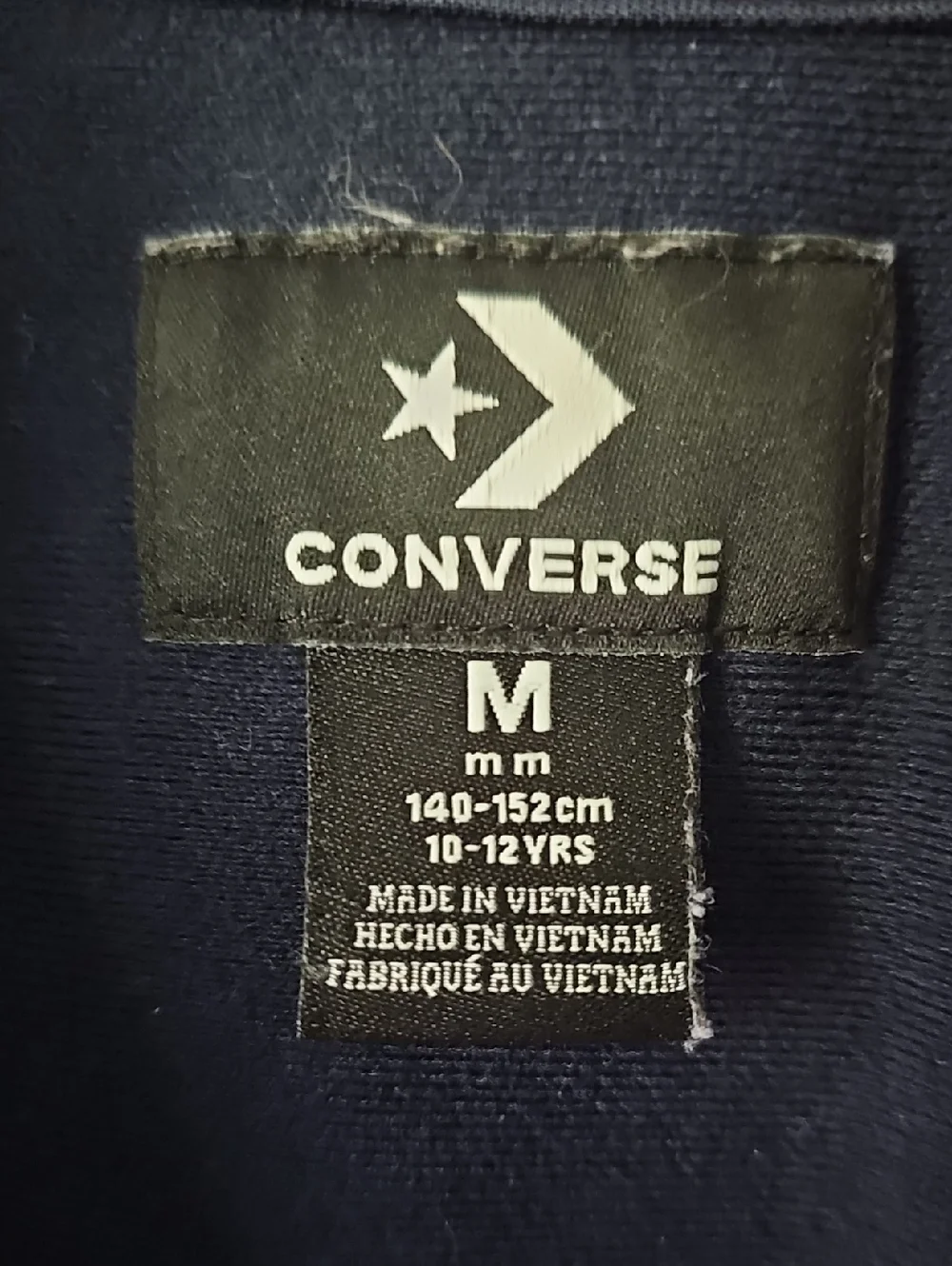Converse Kids Navy Blue Full Zip Up Jacket with Pockets Size 10/12
